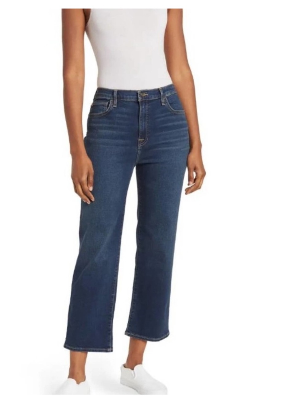 Hudson Noa High Rise Straight Leg Jeans Blue Denim Womens